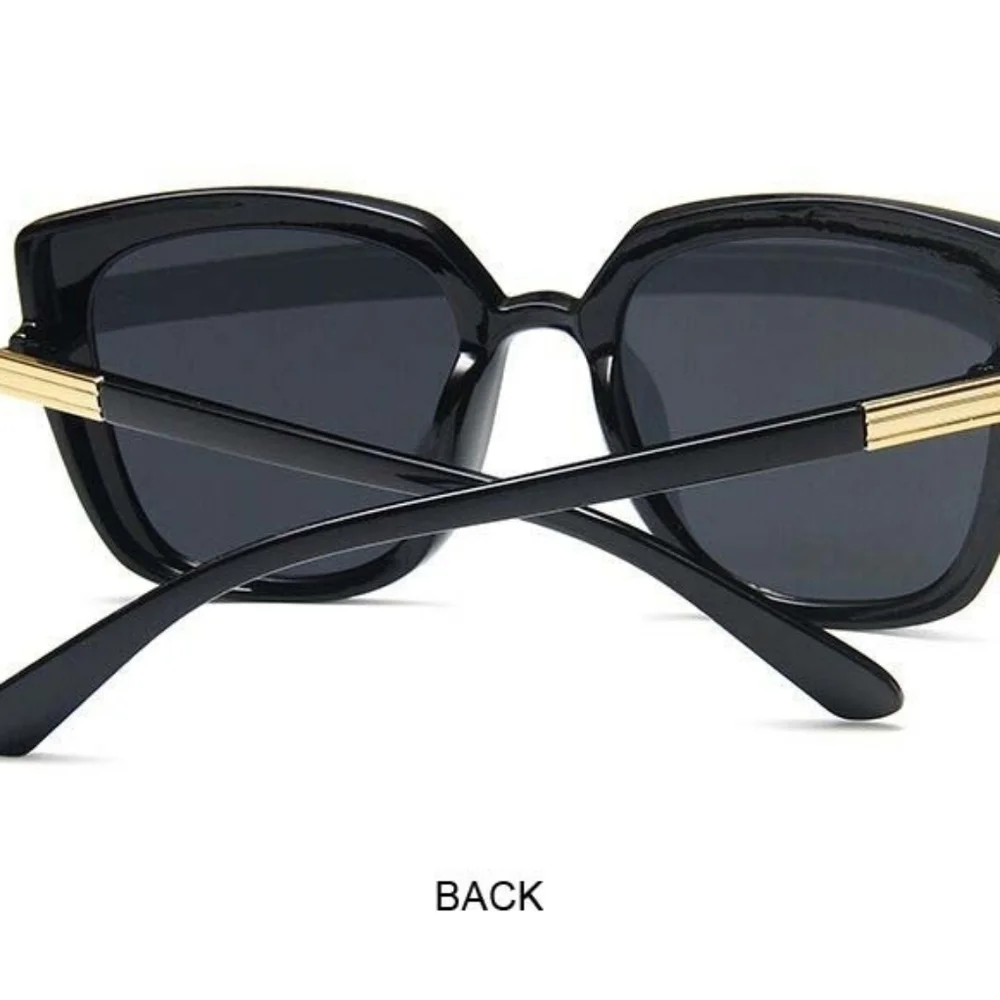 New Cat Eye black Big Frame Grey Lens Unisex Sunglasses - Picture 3 of 6